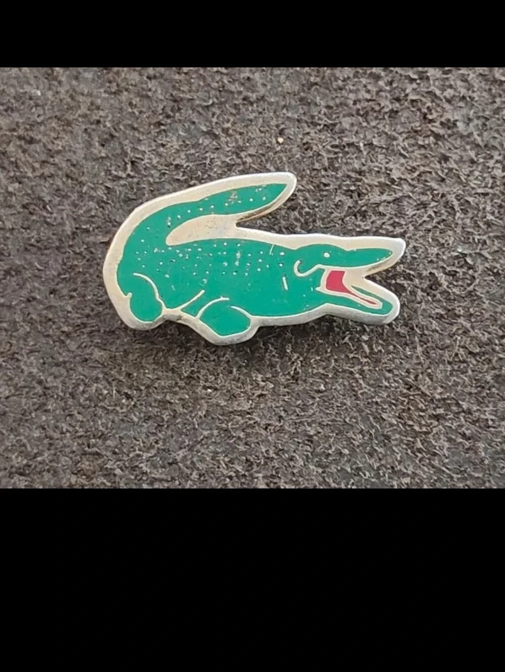 1980s Rare & Hard To Find Lacoste Gold Tone Enamel Crocodile Cloisonné Pin